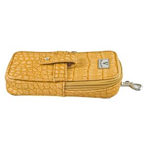 Valentia puros Case (Capacidad para 3 puros/Cutter), Sintético, coñac Exotic Croc piel