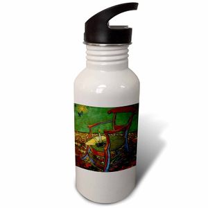 3dRose Dutch Painter pintura de artista de Van Gogh Gauguins silla – imagen de van Gogh pintura de artista Paul Gauguins silla – con tapa y pajita 21o