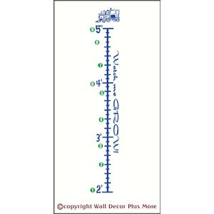 Wall Decor Plus más wdpm190 tren Gráfico de crecimiento Kids Wall Vinilo calcomanía Adhesivo con la edad Marcadores, 2 – 5 pies de tráfico, color azul