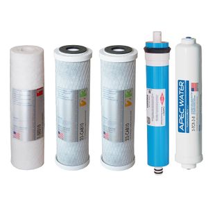 apec US Made 90 GPD Set Completo de filtro de repuesto para Ultimate Serie sistema de filtro de agua de ósmosis inversa con 3/8" rápido Dispensar (par