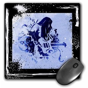3dRose LLC 8 x 8 x 0.25 inches Mouse Pad, reproductor de Rock and Roll Guitarra Arte con Grunge Frame y destaca (MP _ _ _ _ _ _ _ _ _ _ 53880 _ _ _ _