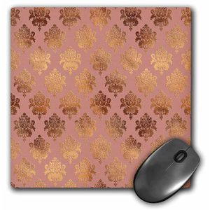 3dRose Uta naumann patrón de purpurina sintética – lujo brillante elegante oro rosa cobre patrón de Damasco – Mousepad (mp _ 272876 _ 1)