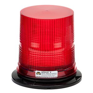 Wolo Apollo 8 gen 3 LED Permanente O Pipe Mount Luz de aviso, rojo (Lente Roja)