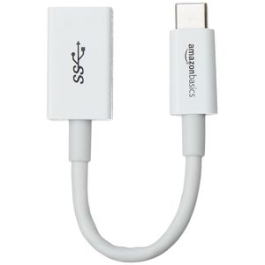 AmazonBasics Adaptador USB tipo C a USB 3.1 Gen1 hembra, Blanco