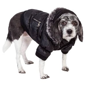 Abrigo de parka para mascotas metálico
