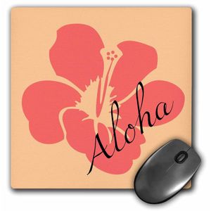 3dRose LLC 8 x 8 x 0.25 inches Mouse Pad, Peach Aloha flor de hibisco – Estampado floral – arte – Hawaiian Tropical (MP _ _ _ _ _ _ _ _ _ _ 53522 _ _