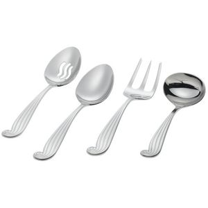 Ginkgo Internacional Lamer Acero Inoxidable cubiertes Set, servicio para 4, Plateado