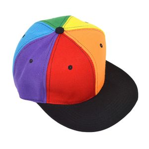 Pride Rainbow Panel Snapback Hat LGBT Bright Trucker Gorra de béisbol, ajustable