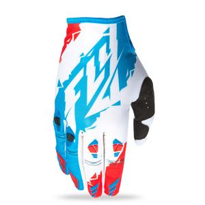 Fly Racing unisex-adult Kinetic guantes (rojo/blanco/azul, tamaño 7/XS)