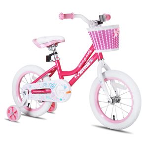 JOYSTAR Girls Bike with Training Wheels for 12 14 16 Inch Bike, Kickstand for 18 Inch Bike, Kids Cruiser Bike for 2-9 Years Old Girls