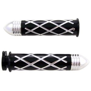 Yana Shiki A3258BPR - Empuñadura con puntas acanaladas y diseño de cruz de color negro