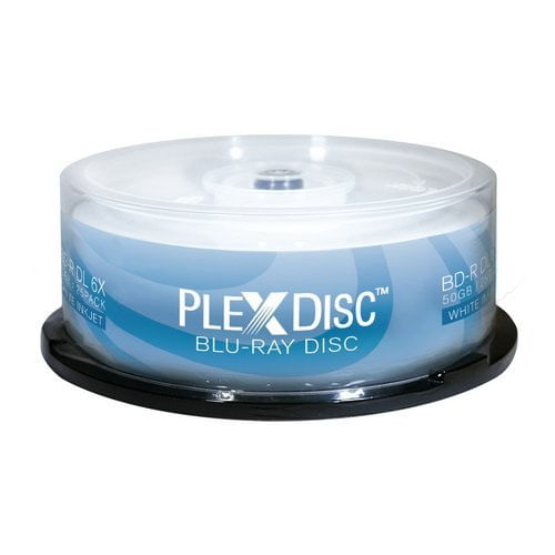 25 Dischi BD-R Plexdisc 25GB - Bianco Opaco, Velocità 6x, Compatibili Con Stampanti Inkjet