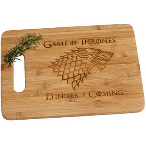 Juego de Tronos Cena viene de madera de bambú tabla de cortar con mango divertido regalo casa Stark