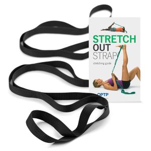 OPTP - Correa elástica XL con libro de ejercicio, correa de yoga para terapia física, cintas elásticas, pantorrillas, hombros y mucho más