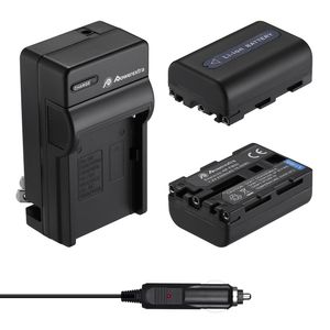 Powerextra 2 Pack De Repuesto Sony Np-fm50 Batería Con Ca...