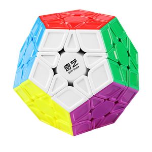 coogam qiyi Megaminx cubeta esculpido Dodecahedron pentagonal Stickerless velocidad Cube Puzzle Toy (versión qiheng S)