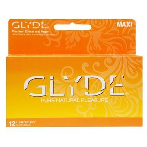 Condones grandes premium GLYDE MAXI 12 Conde más grande Confort extra Sensible y fuerte La 1 marca de condones naturales