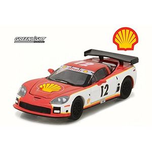 Shell aceite 2009 chevy corbeta cr6 naranja wcolor blanco  greenlight 29907  164 escala diecast modelo toy car