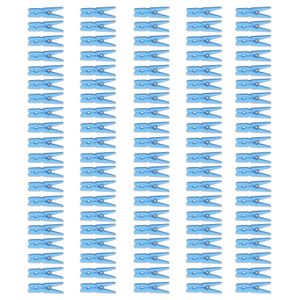 Mini azul Pinzas | Paquete de 100 1.25" pulgadas ropa pines plástico juego de fiesta de bebé ducha favorece | Decoración | DIY Baby Boy Género revela