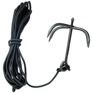 Fury Martial Arts rezón plegable con cuerda negra, negro midnight