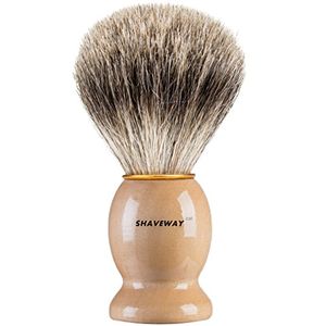 Shaveway 100% Original Pure Badger Brocha de afeitar. Diseñado para el mejor afeitado de su vida. Para todos los métodos, Navaja de seguridad, Navaja