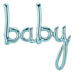 Baby Script Pastel Blue Foil Balloon