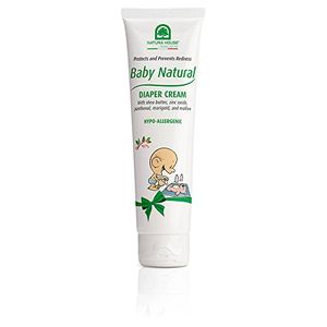 La crema para pañales natural de natura house baby es hipoalergénica y viene en un envase de 338 oz tiene manteca de karité óxido de zinc vitamina b5