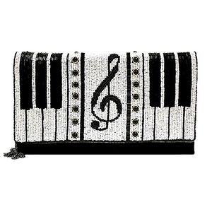 MARY FRANCES Bolso de mano con cuentas de pianos con cuentas