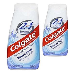 Colgate 2 en 1 crema dental y enjuague bucal para blanquear, 4,6 onzas (2-Pack)