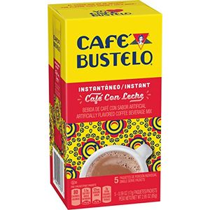 Café Bustelo Instant Cafe con sabor a leche mezcla de bebidas de café 5 ct