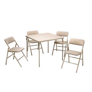 Cosco - Juego De Mesa Plegable Y Silla, 5 Piezas, Broncea...