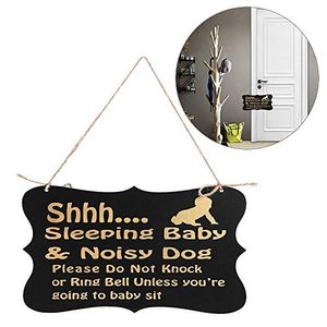 Binaryabc de dormir para bebé señal de bebé colgador de puerta no molestar habitación del bebé decorativo placas de madera