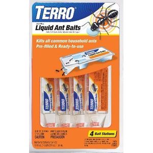Asesino de hormiga terro 324 ii líquido ant cebos 4 unidades diseño de