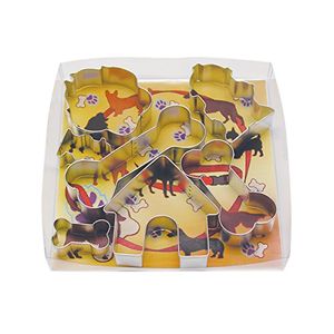 R y M International 1947 Cortadores de galletas para perros Casa 2 Bocas de incendio Paw 3 Bones 7Piece Set