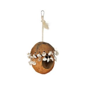 Prevue Hendryx 62802 Naturals Coco Hideaway con conchas de aves de juguete