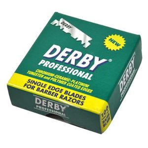 500 cuchillas de afeitar de borde único "Derby Professional" para afeitadora recta