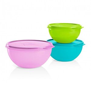 Nuevo Tazón Wonderlier de Tupperware Set 3 en nuevos colores (grande)