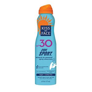 Kiss My Face Cool Sport Mineral Spray Continuo Sunscreen SPF 30 Sunblock, 6 oz