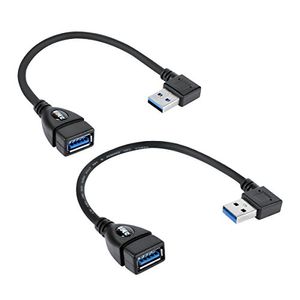 Cable de extensión UCEC USB 3.0 - A ángulo izquierdo / derecho - Macho a hembra - Paquete de 2