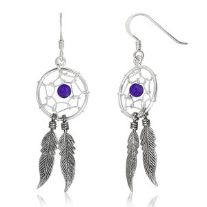 WithLoveSilver plata esterlina 925 encanto atrapasueños simularon grano gancho pendientes