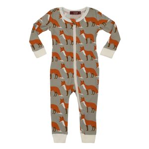 Pijama Con Cremallera De Algodón Orgánico Milkbarn - Zorr...