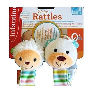 Sonajeros de muñeca Infantino - Cordero y oso