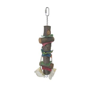 YML pequeño loro aves juguete 12-1/2 pulgada con cuero