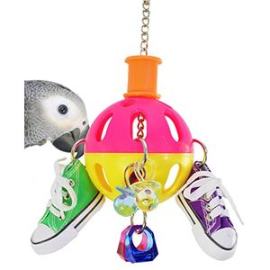Bonka Bird Toys 813 Spin Sneaker Bird Toy loro jaula juguetes jaulas africana gris conures amazon