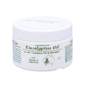Aceite de eucalipto en crema con aceite de alcanfor mentol y vitamina e  88 onzas