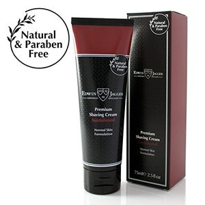 Edwin Jagger Crema de afeitar 99.9% Natural Premium, Tubo de 75ml - Sándalo, 2.5 onzas