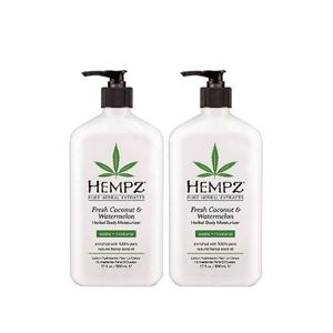 Hempz Herbal Body Moisturizer Coco fresco - Sandía 17 Oz - Nuevo (paquete de 2)