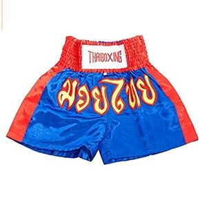 asmanjune Kids – Pantalones cortos de Muay Thai Kick Boxeo troncos satén talla M