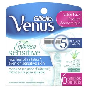 Hojas de afeitar Gillette Venus Embrace sensible de la mujer - 6 recargas