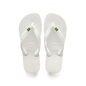 Chanclas Con Logo Brasileño Havaianas Para Hombre, Blanco...